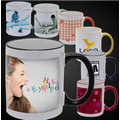 11 Oz. Sublimation Ceramic Coffee Mug w/ Contrast Handle & Rim